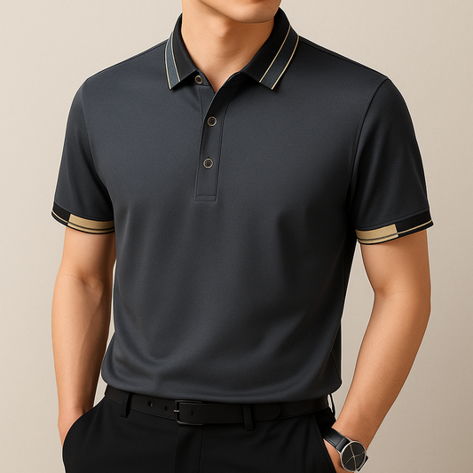 Polo homme col contrasté – coupe ajustée chic et élégante