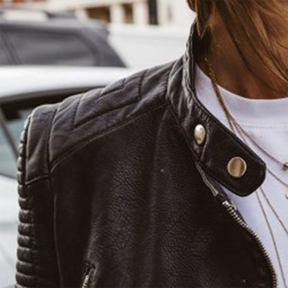 Veste En Cuir Véritable Femme