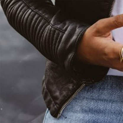 Veste En Cuir Véritable Femme