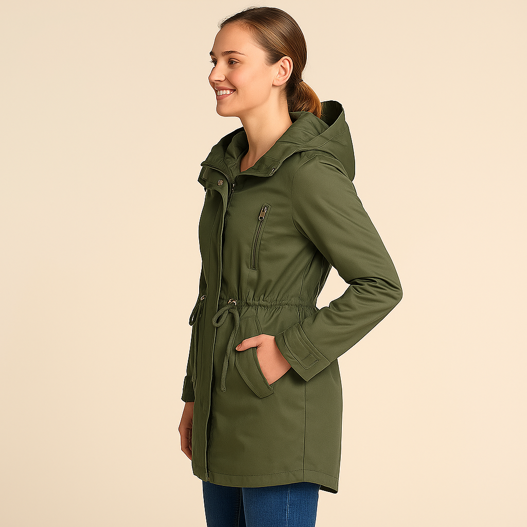 Veste Coupe-vent Zippée à Capuche pour Femme