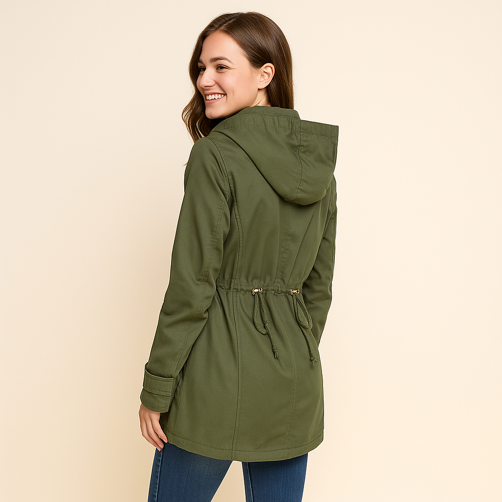 Veste Coupe-vent Zippée à Capuche pour Femme