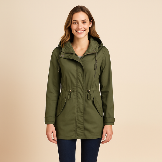 Veste Coupe-vent Zippée à Capuche pour Femme