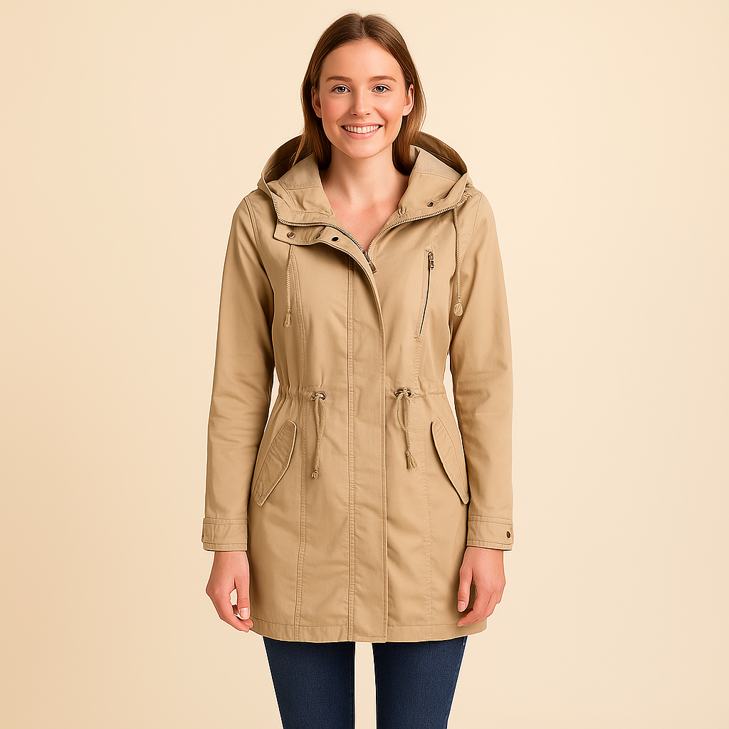 Veste Coupe-vent Zippée à Capuche pour Femme