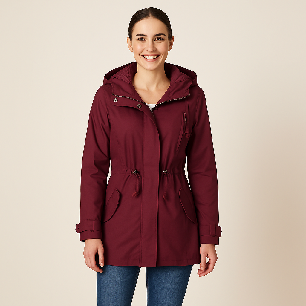 Veste Coupe-vent Zippée à Capuche pour Femme
