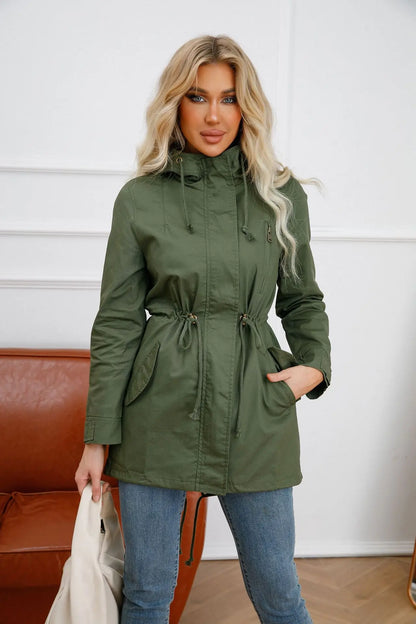 Veste Coupe-vent Zippée à Capuche pour Femme