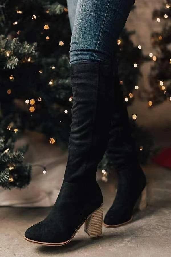Bottes longues en daim pour femmes