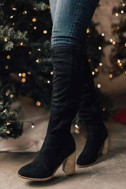 Bottes longues en daim pour femmes