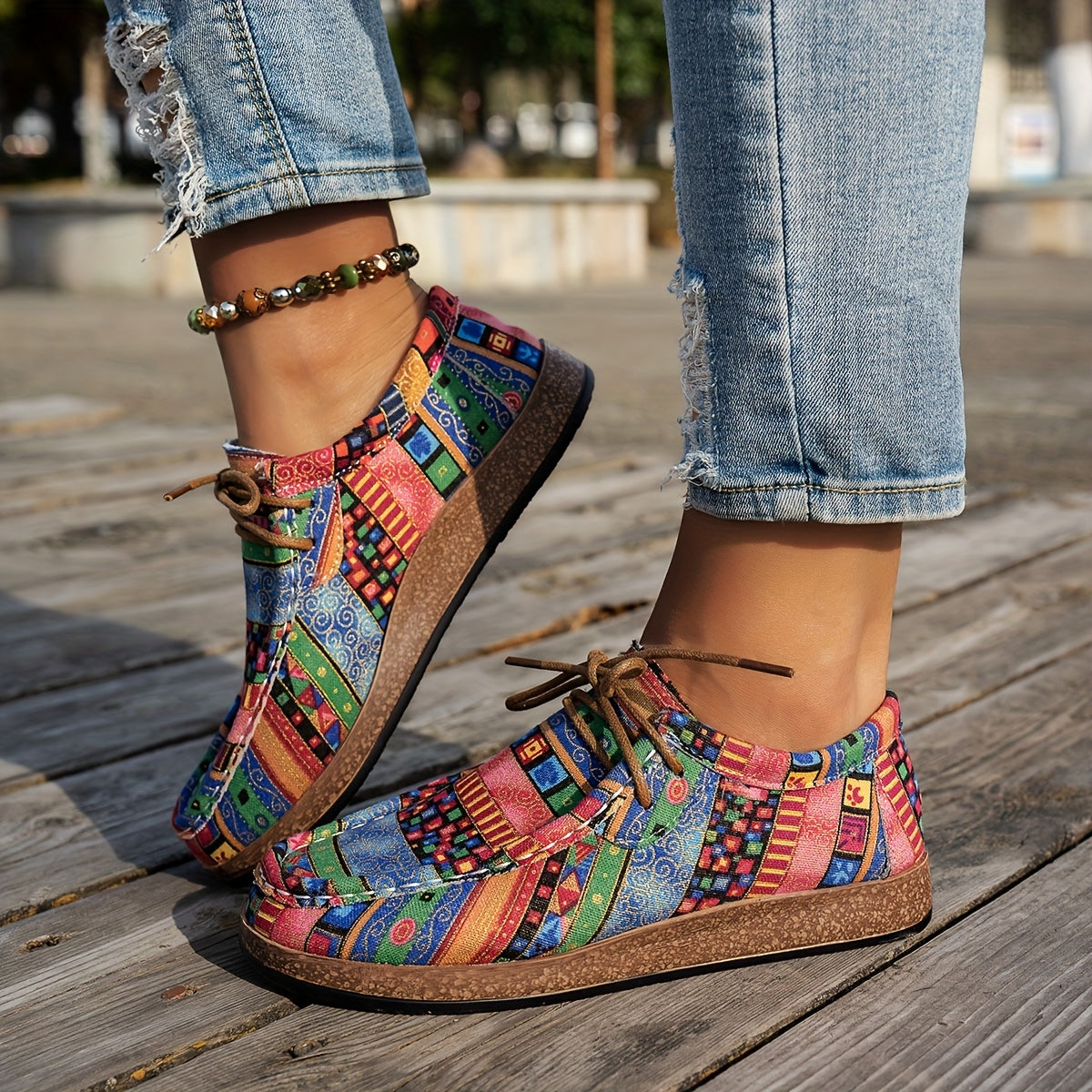 Chaussures rétro colorées pour femme