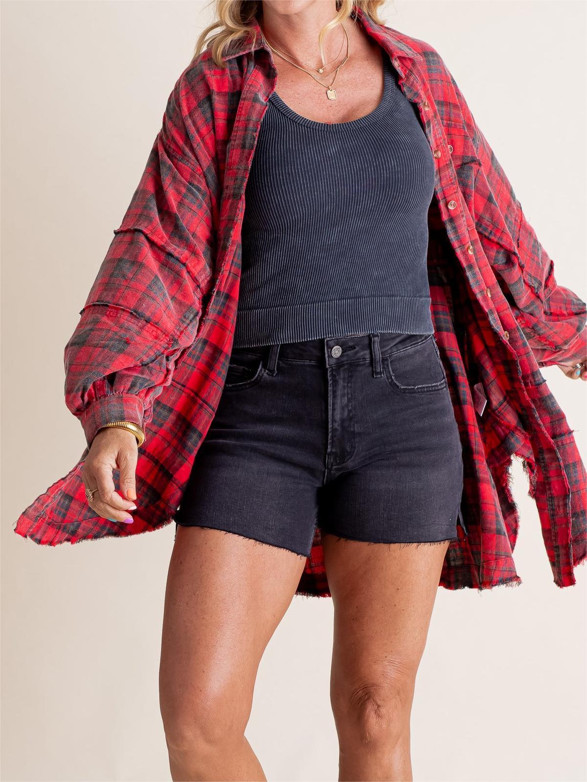 Chemise à carreaux femme manches longues au toucher doux