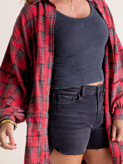 Chemise à carreaux femme manches longues au toucher doux