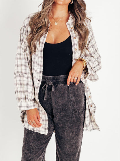 Chemise à carreaux femme manches longues au toucher doux
