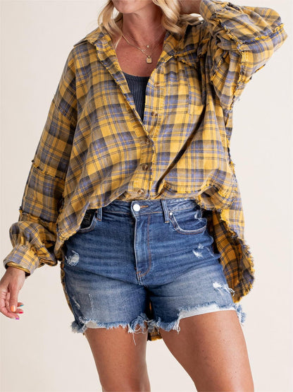 Chemise à carreaux femme manches longues au toucher doux