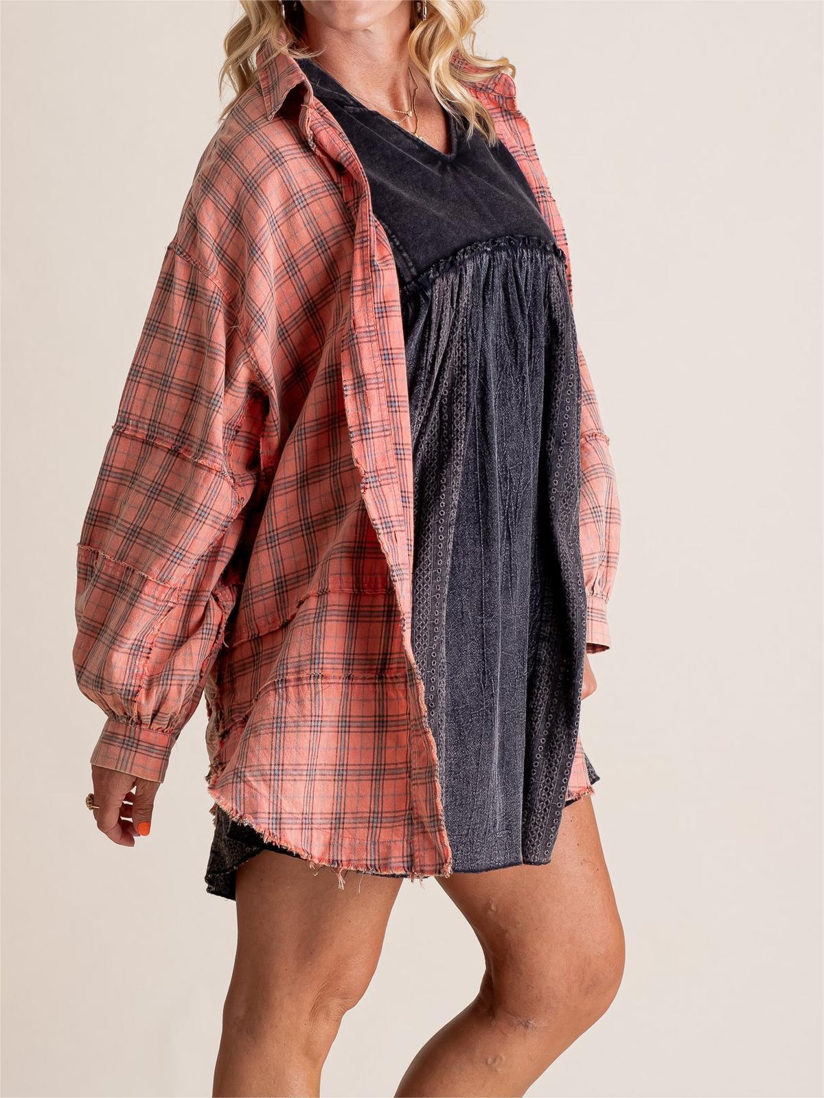 Chemise à carreaux femme manches longues au toucher doux