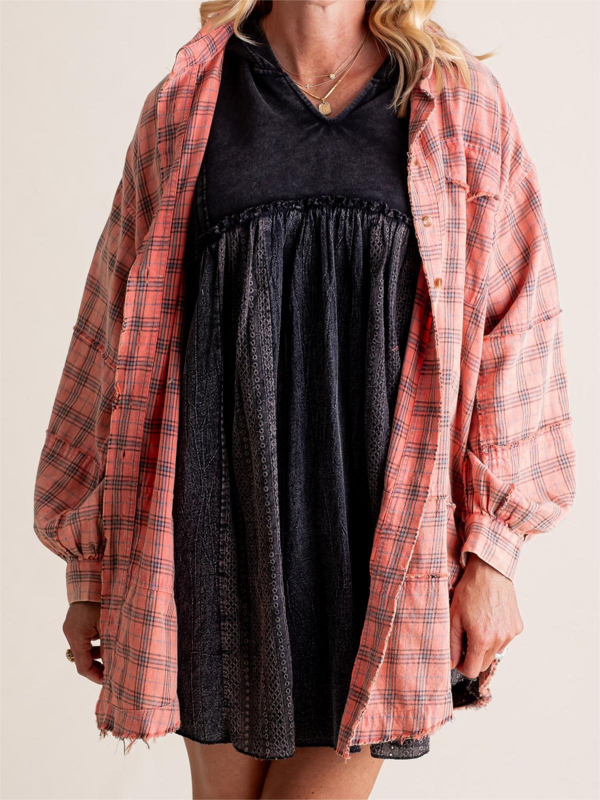 Chemise à carreaux femme manches longues au toucher doux