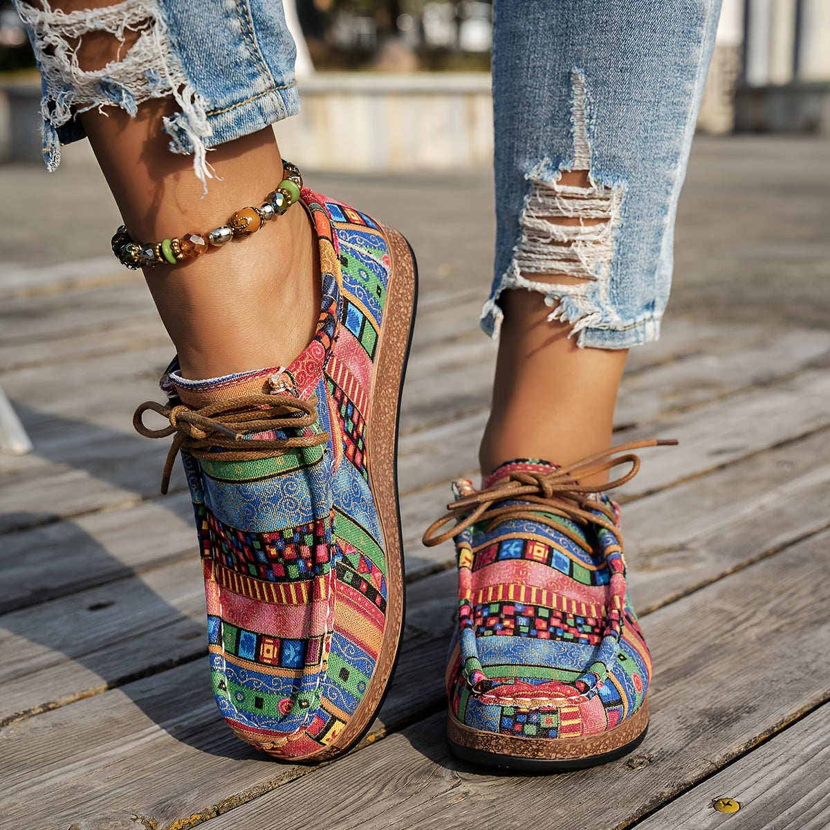 Chaussures rétro colorées pour femme