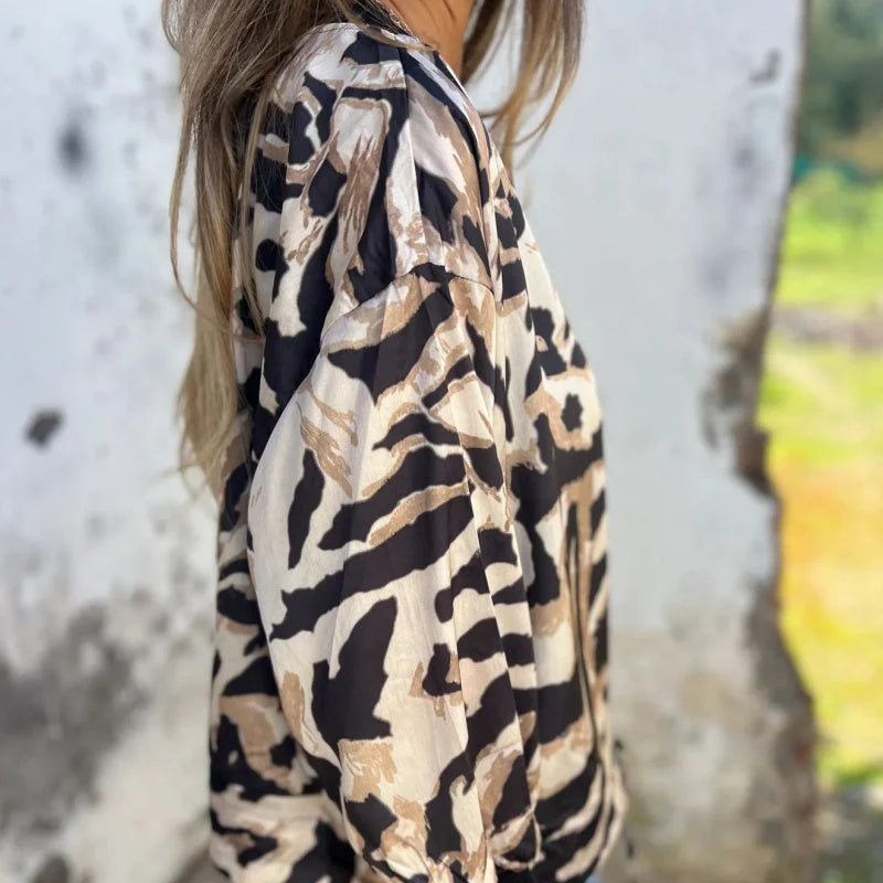 Blouson Aviateur Femme Imprimé Zèbre – Style Bomber Tendance