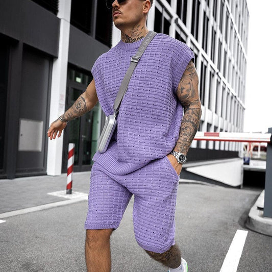 Ensemble d'été en tricot pour homme Reginio