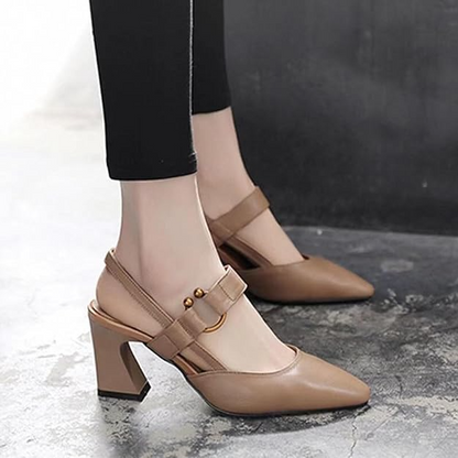 Chaussures élégants à talon moyen pour femme avec bride