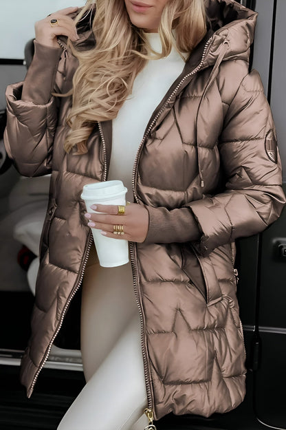 Manteau d’Hiver Femme – Élégant avec Capuche et Rembourrage Chaud