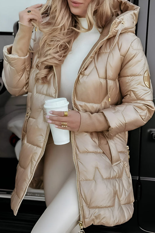 Manteau d’Hiver Femme – Élégant avec Capuche et Rembourrage Chaud