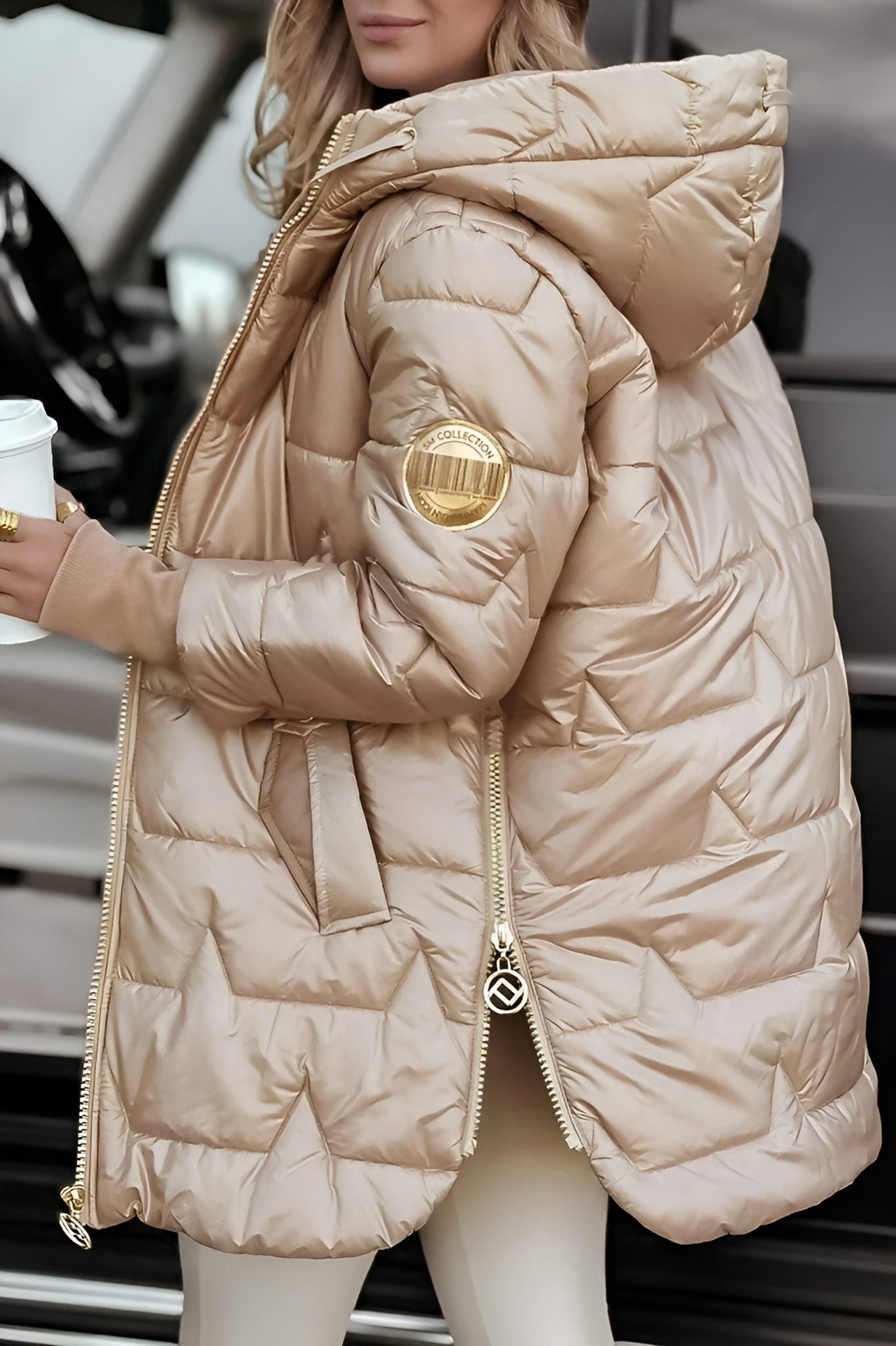 Manteau d’Hiver Femme – Élégant avec Capuche et Rembourrage Chaud