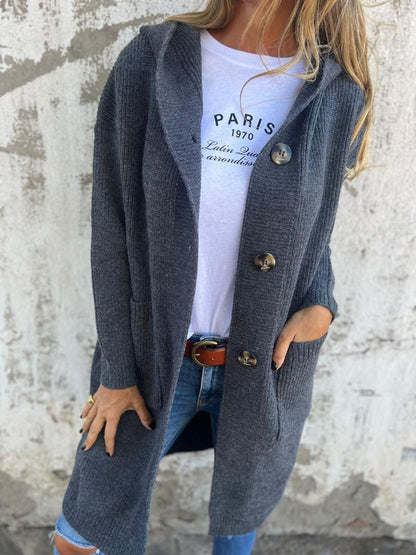 Cardigan Femme Long en Tricot – Doux, Confortable avec Poches Profondes