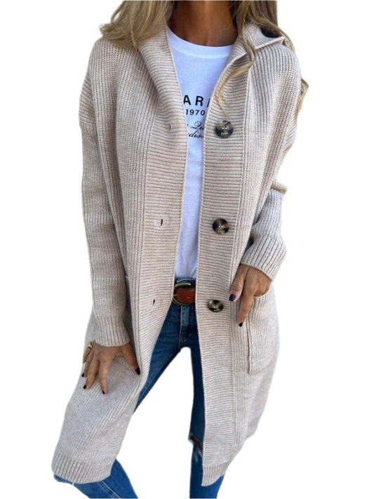 Cardigan Femme Long en Tricot – Doux, Confortable avec Poches Profondes