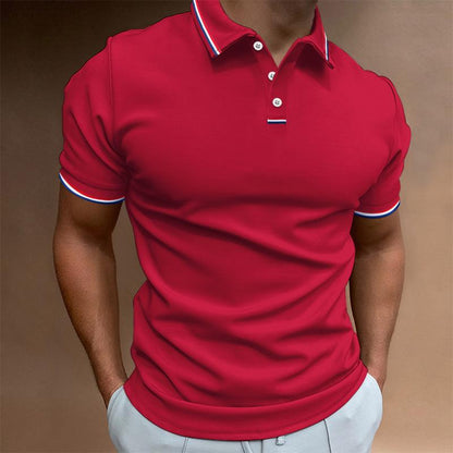 Polo Homme Uni Manches Courtes Col Imprimé Rayures