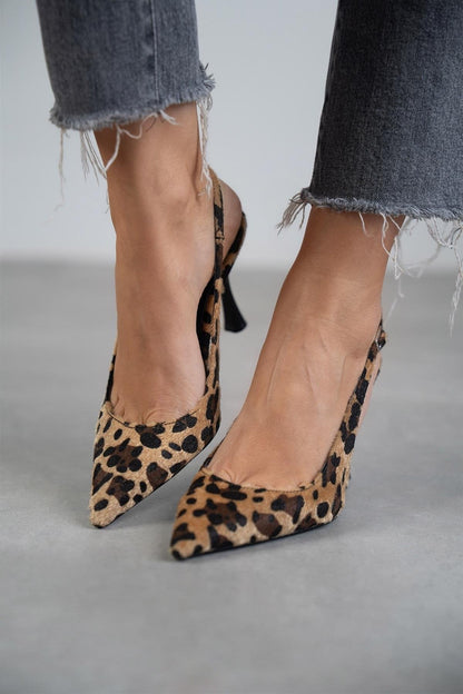Escarpins femme léopard à bout pointu – Chaussures à talons élégantes