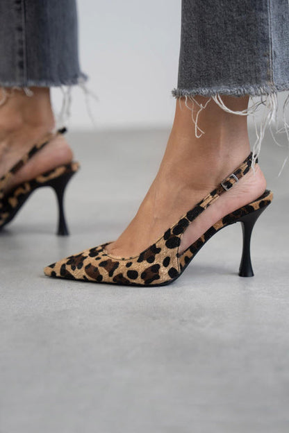 Escarpins femme léopard à bout pointu – Chaussures à talons élégantes
