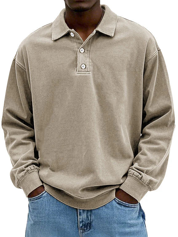 Polo Homme Manches Longues – Style Décontracté Chic et Confort Quotidien