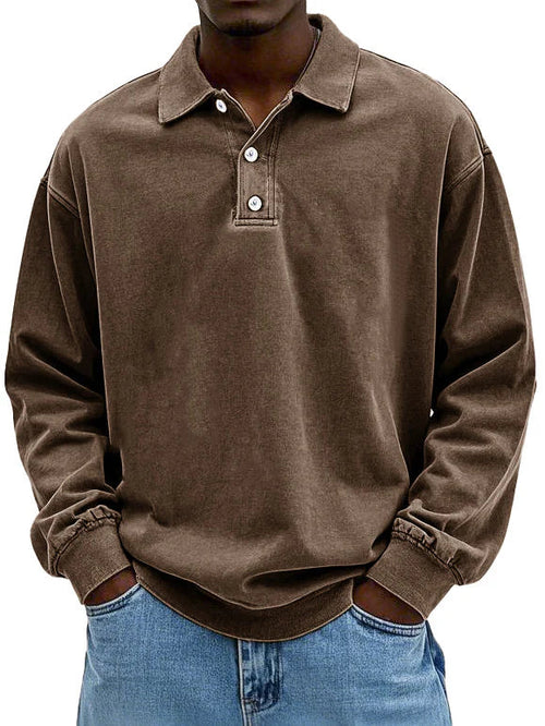 Polo Homme Manches Longues – Style Décontracté Chic et Confort Quotidien