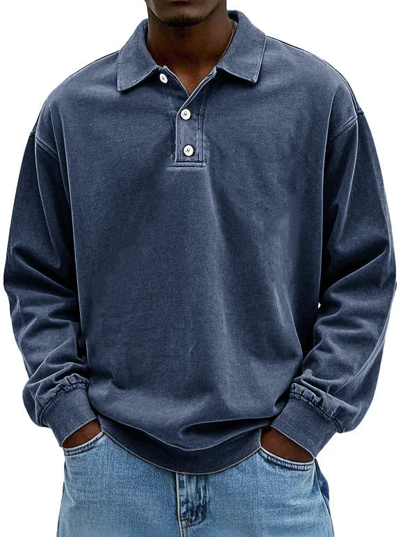 Polo Homme Manches Longues – Style Décontracté Chic et Confort Quotidien