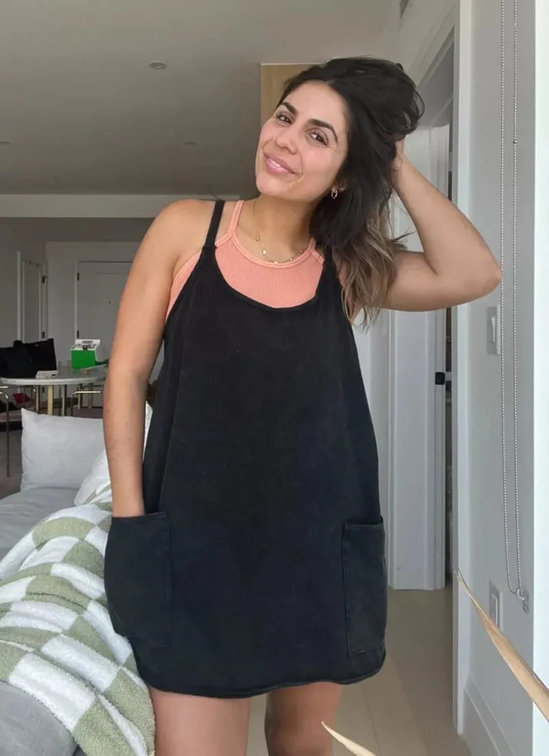 Robe courte pour femme avec poches pratiques