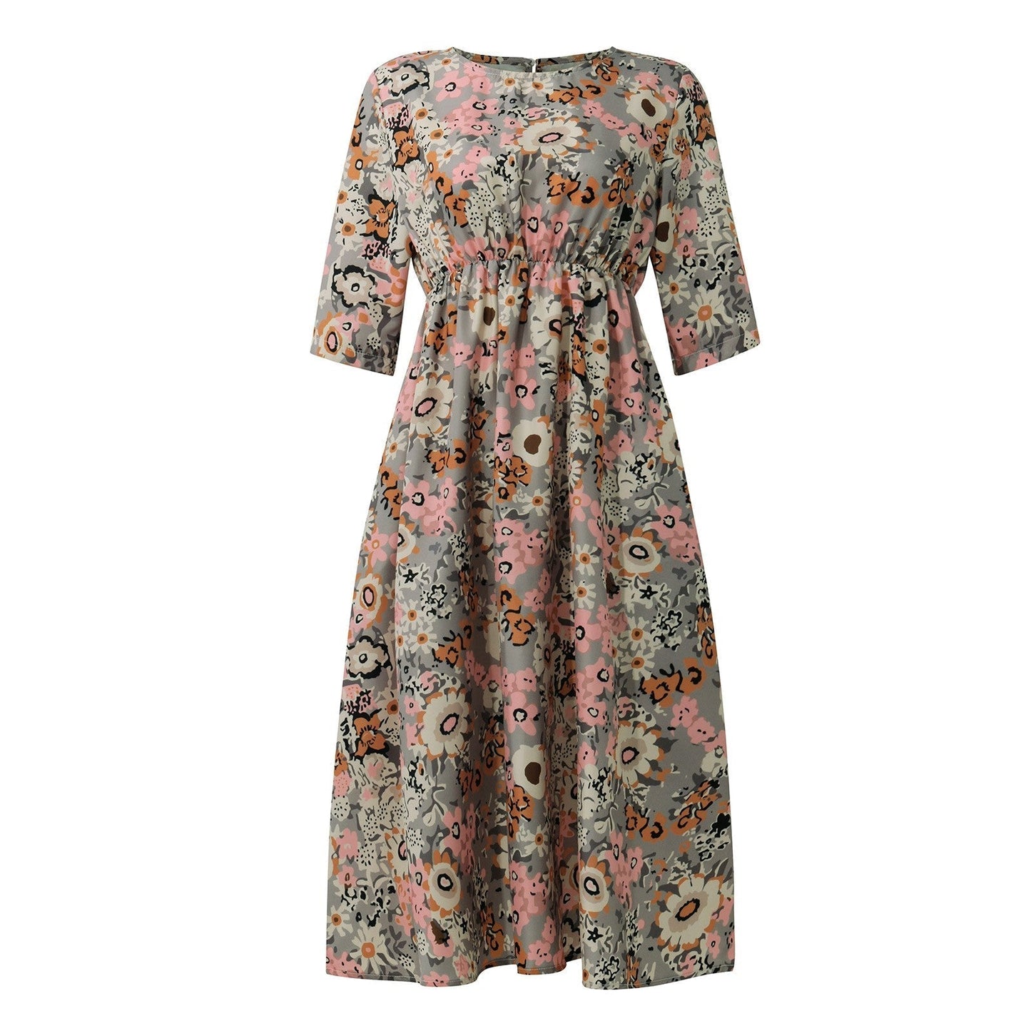 Robe d'été à encolure ronde pour femme