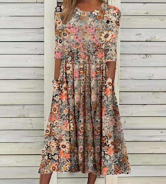 Robe d'été à encolure ronde pour femme