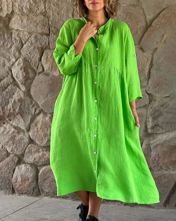 Robe femme coupe fluide manches longues saison été