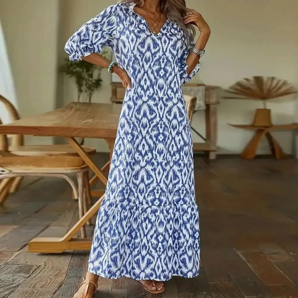 Robe longue en tissu doux pour femme