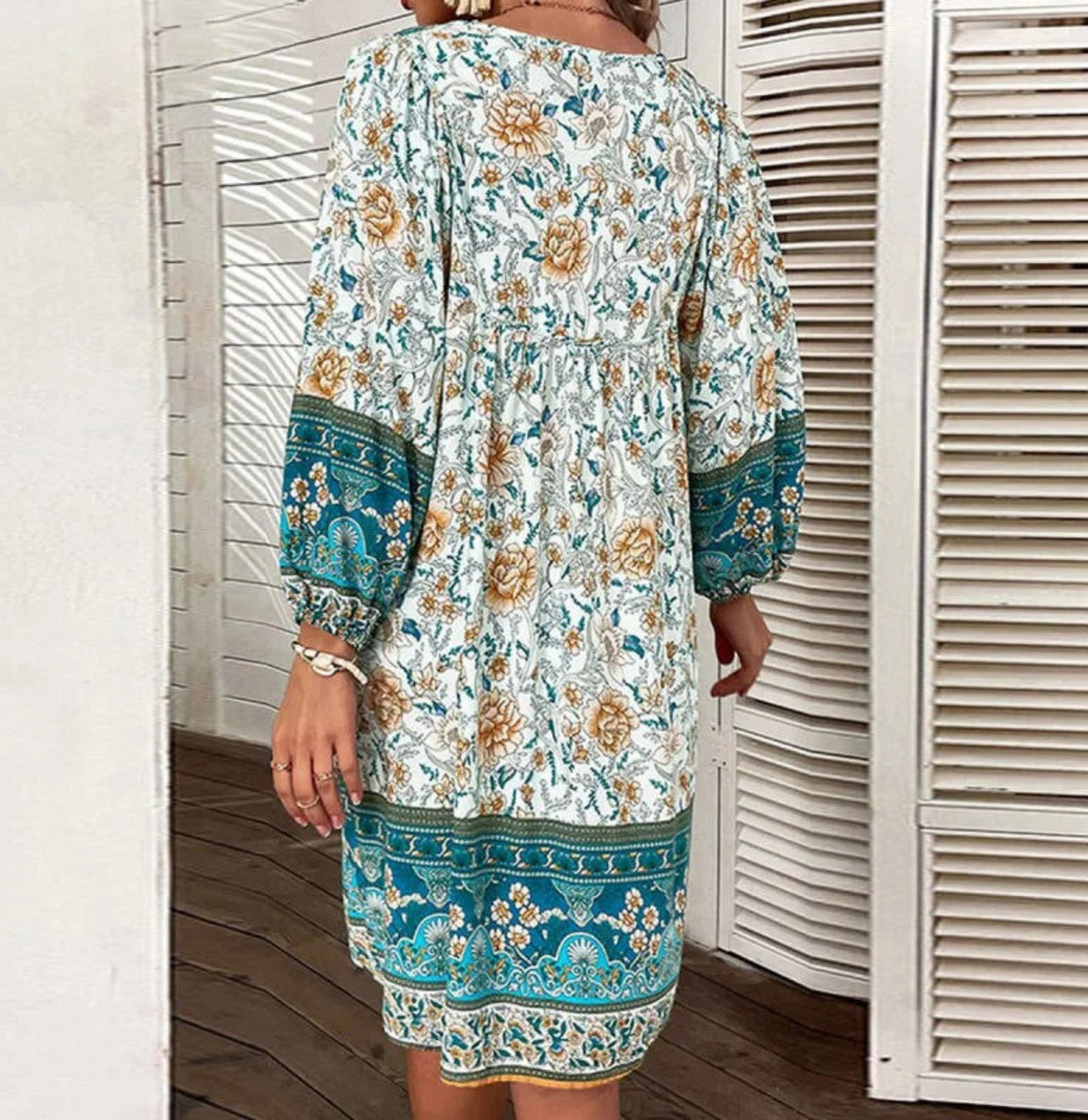 Robe mi-longue fluide à imprimé floral pour femme