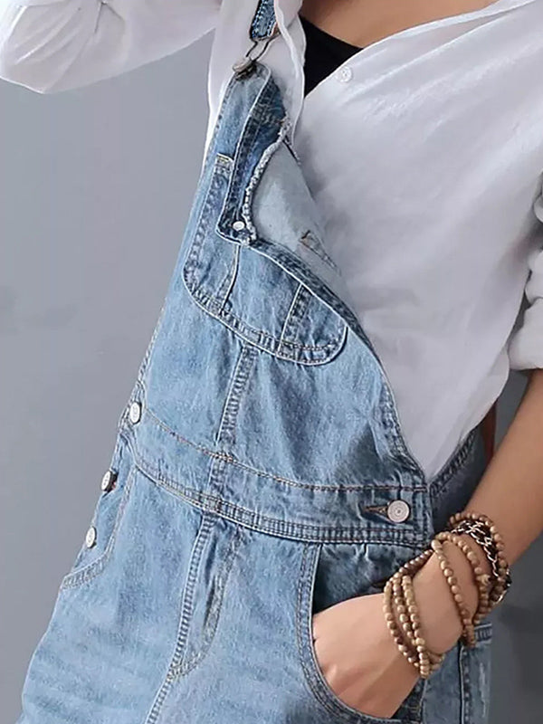 Robe salopette pour femme avec effet usé et tissu texturé