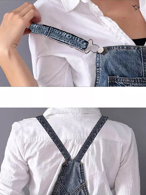 Robe salopette pour femme avec effet usé et tissu texturé