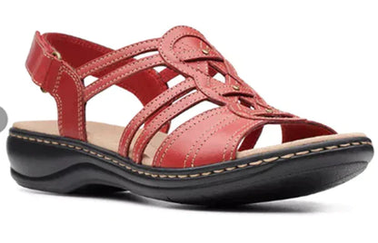 Sandales femme compensées à texture lisse et fleur décorative
