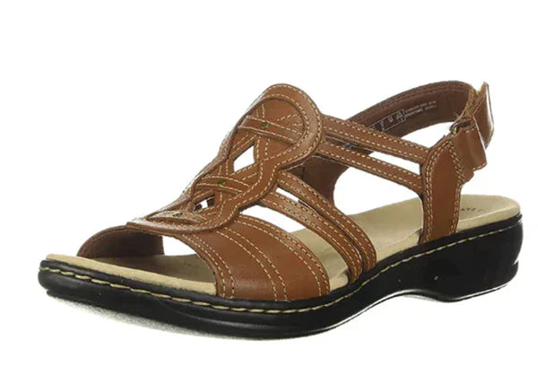 Sandales femme compensées à texture lisse et fleur décorative