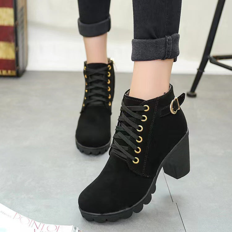 Bottes femme tendance à talon bloc et semelle épaisse