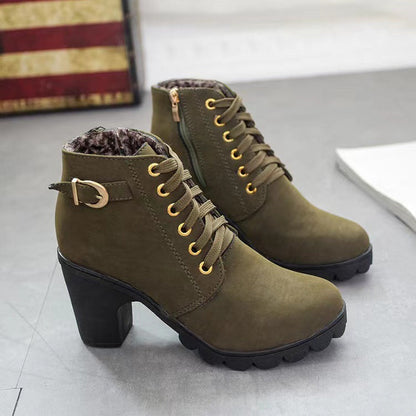 Bottes femme tendance à talon bloc et semelle épaisse