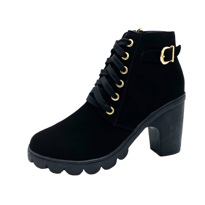 Bottes femme tendance à talon bloc et semelle épaisse