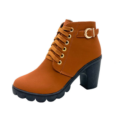 Bottes femme tendance à talon bloc et semelle épaisse