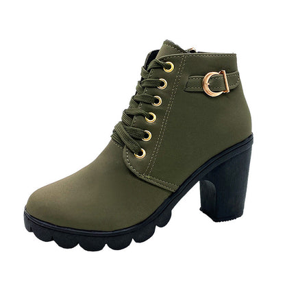 Bottes femme tendance à talon bloc et semelle épaisse