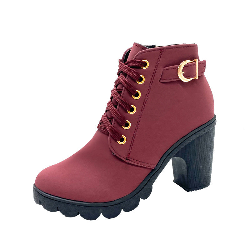 Bottes femme tendance à talon bloc et semelle épaisse