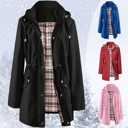 Veste imperméable femme avec capuche – coupe-vent mi-saison